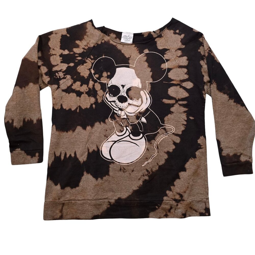 Customized Black Market Art Mickey Skull Top – Size Medium